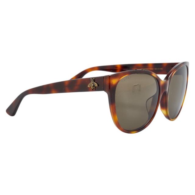 グッチ インターロッキングG ビー 蜂 黒眼鏡 GG0097SA 赤銅色 可塑性物質 レディース GUCCI 【中古】