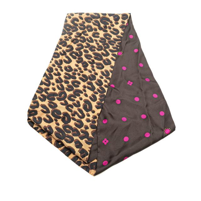 ルイ ヴィトン スヌード スカーフ レオパード ドット M74727 シルク