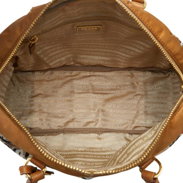 美品☆プラダ　ハンドバッグ ベネチアプリント 三角ロゴプレート☆ヴェネチア♫ プラダ 三角ロゴプレート ベネチア プリント ハンドバッグ