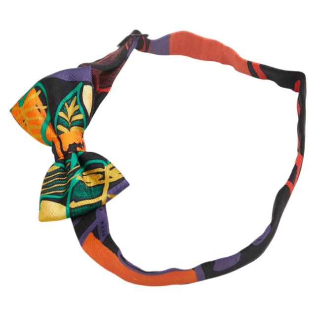 HERMES エルメス　蝶ネクタイ　パピヨン　オレンジ エルメス ヌーパピヨン 蝶ネクタイ リボン オレンジ ブラック グリーン