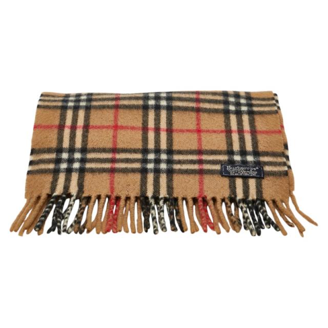 バーバリー　マフラー　ベージュ　ノバチェックカシミヤ　Burberry バーバリー ノバチェック マフラー ベージュ カシミヤ