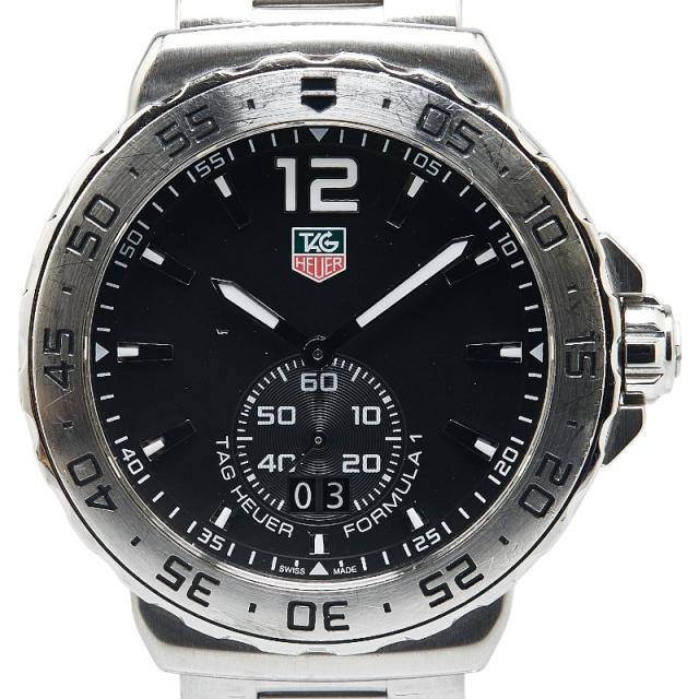 タグホイヤー フォーミュラー1 グランドデイト 腕時計 WAU1112 クオーツ ブラック文字盤 ステンレススチール メンズ TAG HEUER 【中古】の通販は 108,000円