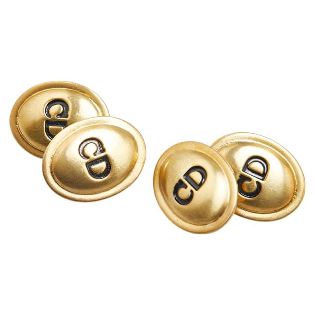 ディオール CDロゴ ラウンド カフス ゴールド メッキ メンズ Dior