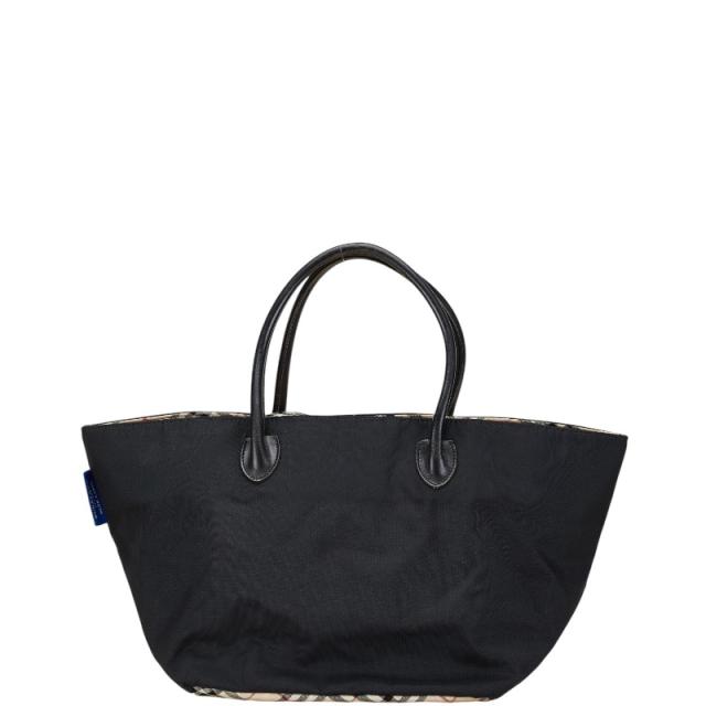 バーバリー ノバチェック ハンドバッグ ブラック ベージュ ナイロン レザー レディース BURBERRY 【中古】の通販は 8,330円