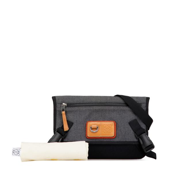 ロエベ アイシリーズ  EYE ショルダーバッグ メッセンジャーバッグ グレー ブラック ブラウン キャンバス レザー LOEWE 【中古】の通販は