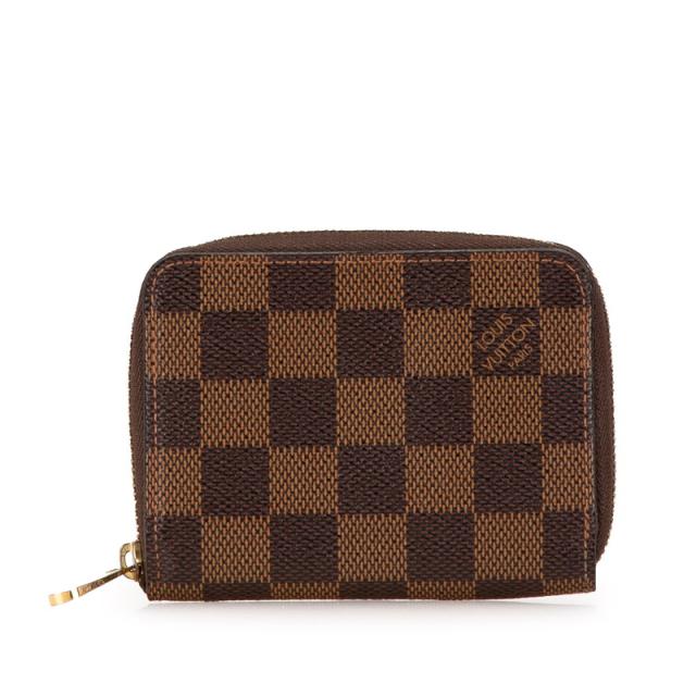 ルイ ヴィトン ダミエ ジッピー  パース ケース 小銭入れ N63070 ブラウン PVC レディース LOUIS VUITTON 【中古】
