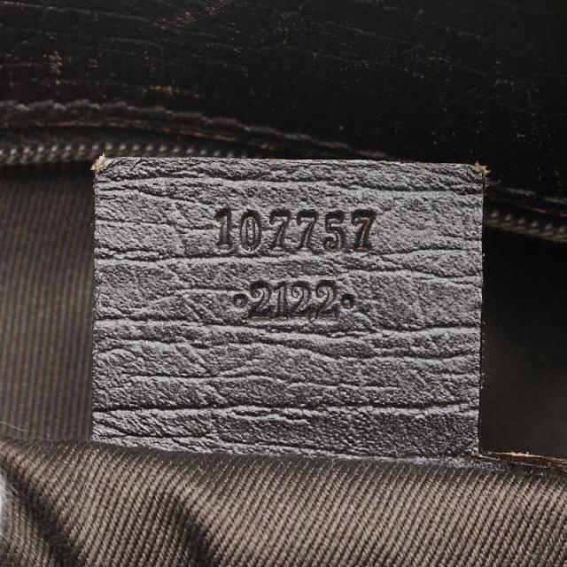 グッチ GGキャンバス トートバッグ 107757 ベージュ ブラウン キャンバス レザー レディース GUCCI 【中古】の通販は