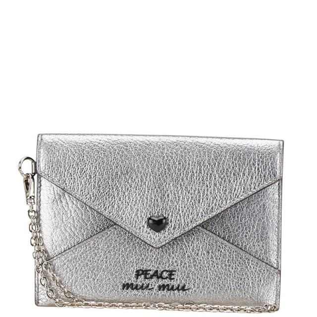 ミュウミュウ マドラス スリム ラブ ピース メタリック ミニ