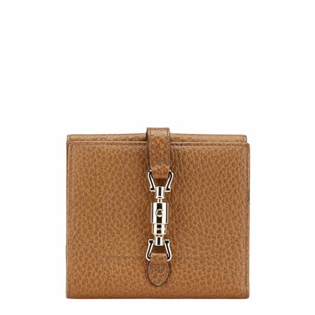 グッチ ジャッキー Wホック 二つ折り財布 141435 ブラウン レザー レディース GUCCI 【中古】の通販は
