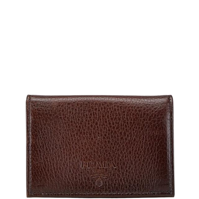 プラダ カードケース 名刺入れ 2M0945 ブラウン レザー メンズ PRADA 【中古】の通販は 22,800円