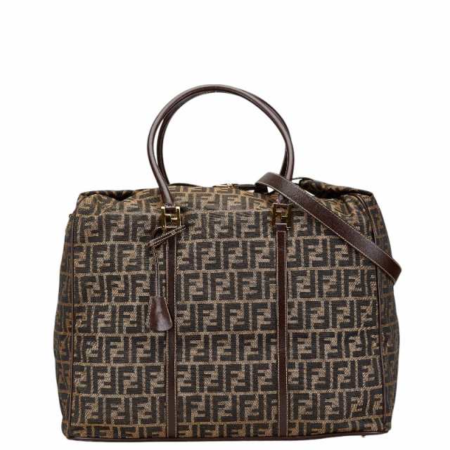 フェンディ ズッカ ボストンバッグ ショルダーバッグ 2WAY ブラウン キャンバス レザー レディース FENDI 【中古】の通販は