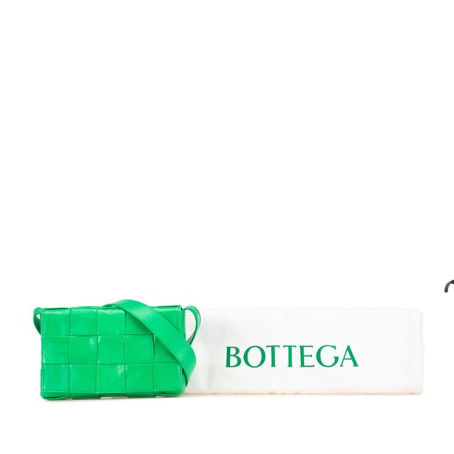 ボッテガヴェネタ マキシイントレチャート クロスボディ バッグ スモール カセット 717587 VCQ71 パラキート BOTTEGAVENETA 【中古】_6