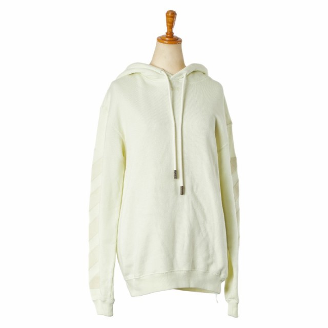 タイムセール 半額 オフホワイト パーカー HOODIE LONG CARRYOVER DIAG 19SS パーカー