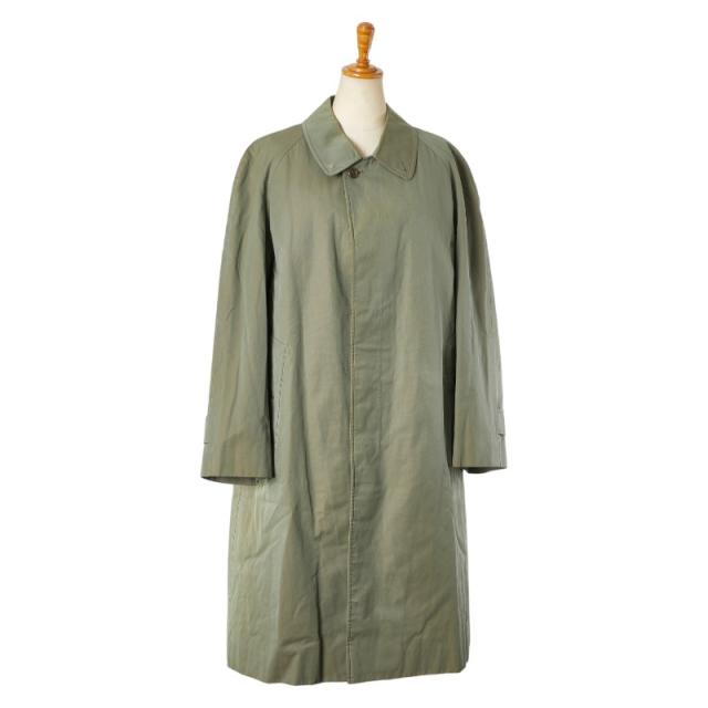 バーバリー チェック ステンカラーコート バルマカーンコート カーキ コットン メンズ BURBERRY 【中古】の通販は