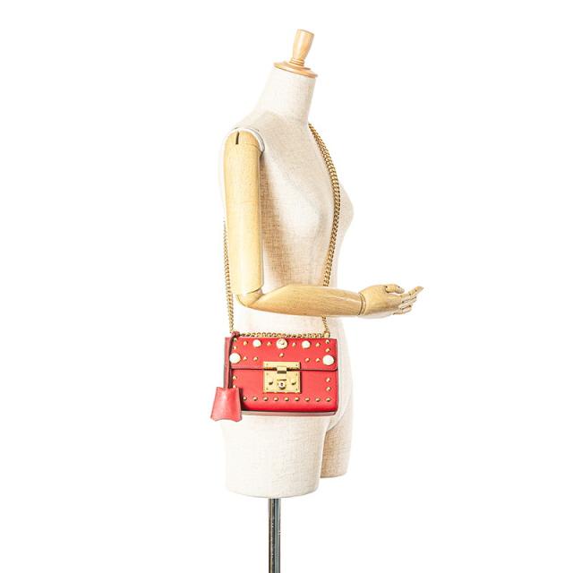 グッチ パドロック スタッズ チェーン ショルダーバッグ 432182 レッド レザー レディース GUCCI 【中古】_7
