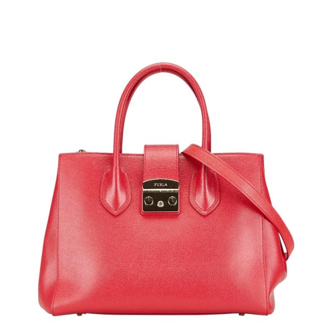 フルラ メトロポリス M ハンドバッグ ショルダーバッグ 2WAY レッド レザー レディース Furla 【中古】の通販は 8,526円