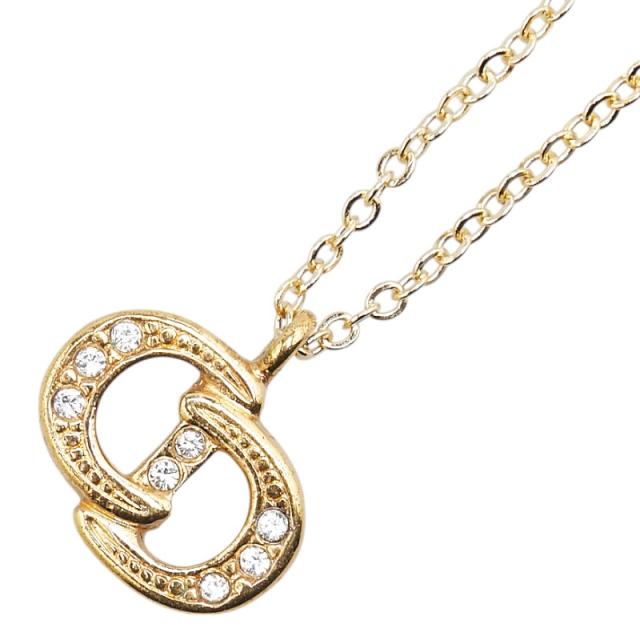 ディオール CDロゴ ラインストーン ネックレス ゴールド メッキ レディース Dior 【中古】の通販は 12,008円