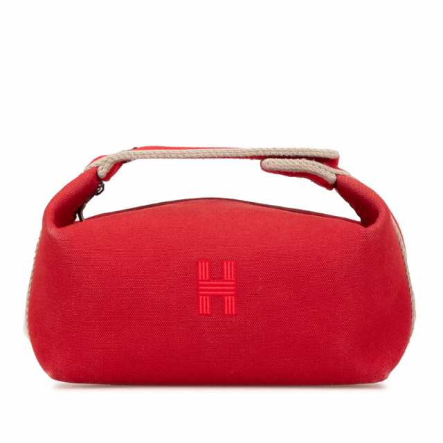エルメス ブリッドアブラックPM ポーチ ハンドバッグ レッド コットン レディース HERMES 【中古】の通販は