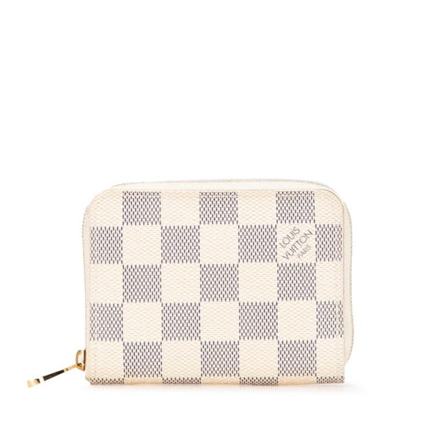 ルイ ヴィトン ダミエ アズール ジッピー パース ケース N63069 ホワイト PVC レザー レディース LOUIS VUITTON 【中古】