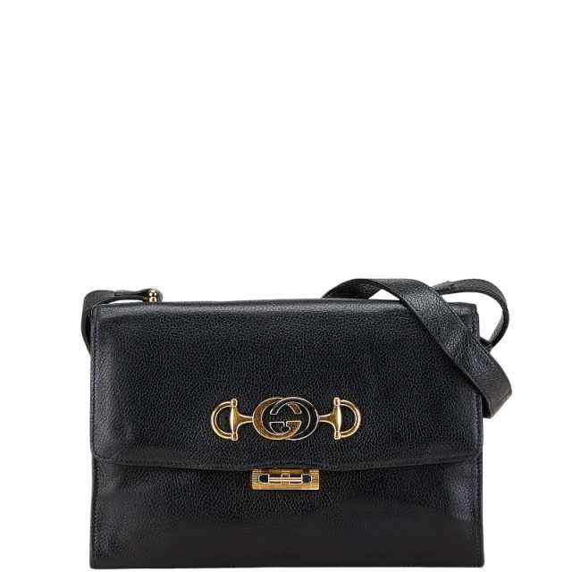 グッチ ズゥミ ショルダーバッグ 576388 ブラック レザー レディース GUCCI 【中古】の通販は