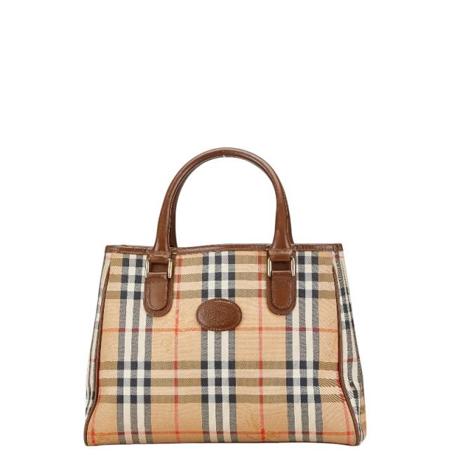 【バーバリー】トートバッグ　pvc　ベージュ ノバチェック　シャドーホース BURBERRY バーバリー バッグ ノバチェック トートバッグ