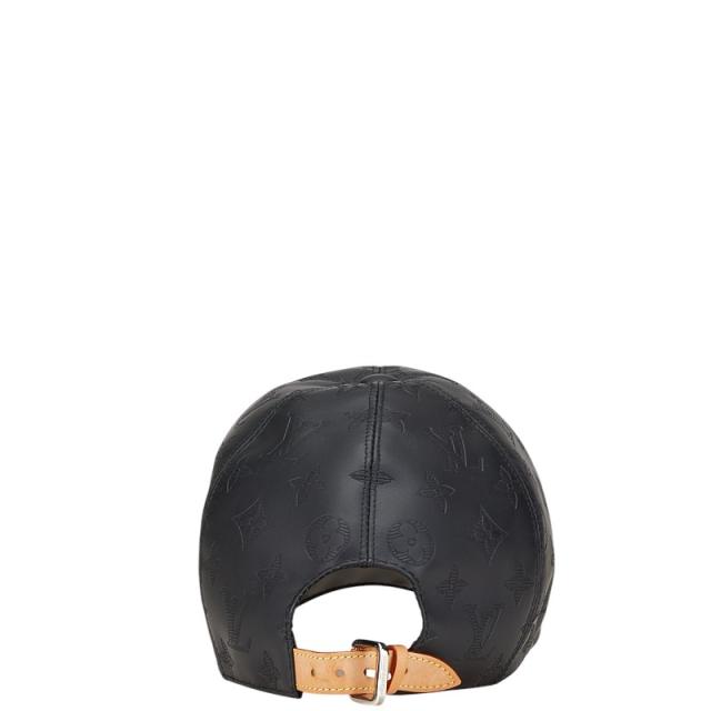ルイ ヴィトン モノグラム シャドウ キャップ サイズ:58 M76580 ブラック レザー コットン メンズ LOUIS VUITTON 【中古】_2