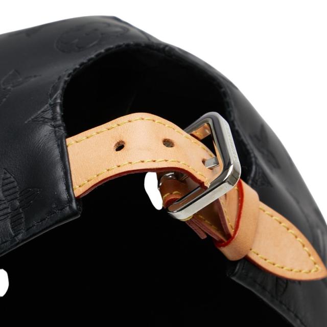 ルイ ヴィトン モノグラム シャドウ キャップ サイズ:58 M76580 ブラック レザー コットン メンズ LOUIS VUITTON 【中古】_4