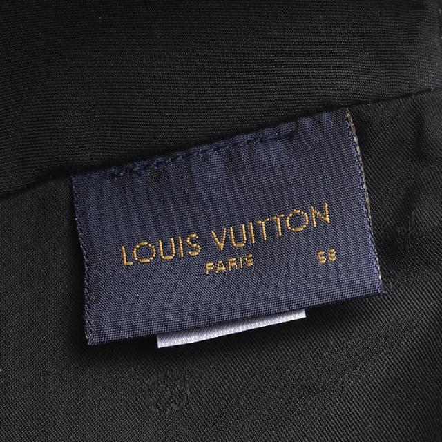 ルイ ヴィトン モノグラム シャドウ キャップ サイズ:58 M76580 ブラック レザー コットン メンズ LOUIS VUITTON 【中古】_5