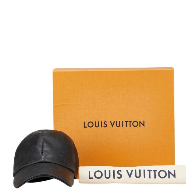 ルイ ヴィトン モノグラム シャドウ キャップ サイズ:58 M76580 ブラック レザー コットン メンズ LOUIS VUITTON 【中古】_8