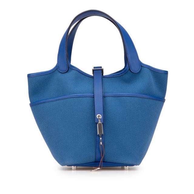 エルメス ピコタンロック カーゴPM ハンドバッグ ブルー スイフト トワルゴエラン レディース HERMES 【中古】の通販は