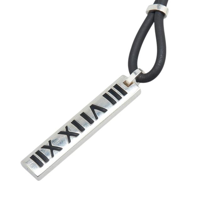 ティファニー アトラス ネックレス シルバー ブラック SV925 シルバー ラバー レディース TIFFANY&Co. 【中古】の通販は