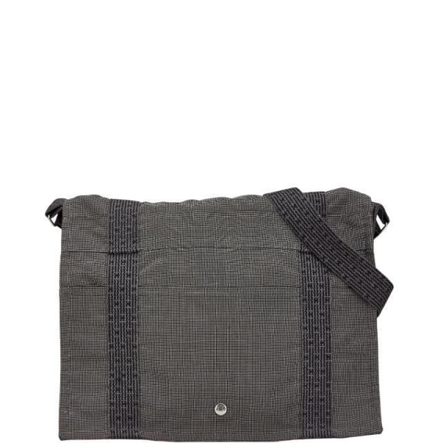 エルメス エールライン バサスMM 斜め掛け ショルダーバッグ グレー キャンバス レディース HERMES 【中古】の通販は