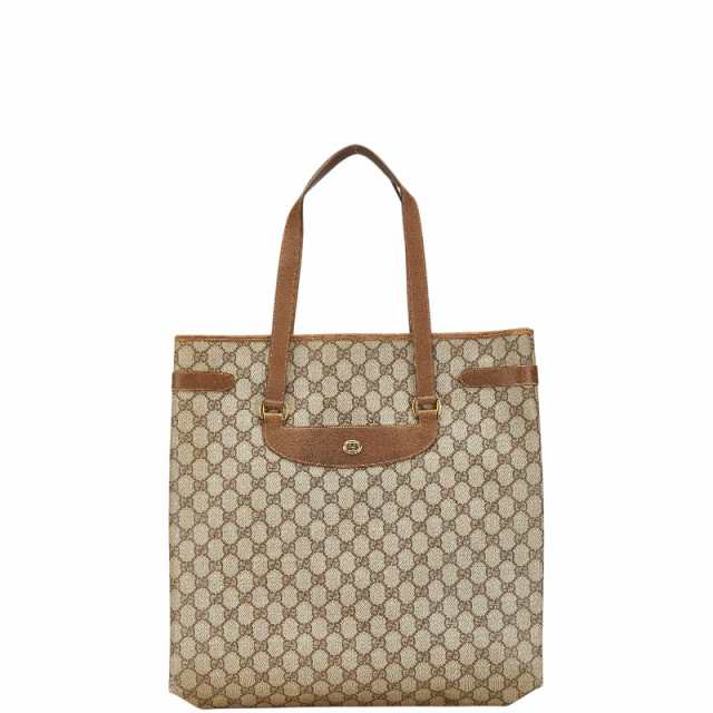 グッチ オールドグッチ GGスプリーム トートバッグ ベージュ ブラウン PVC レザー レディース GUCCI 【中古】の通販は 17,800円