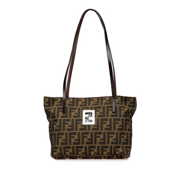 FENDI トートバッグ 折り畳み ナイロン 本革 ズッカ柄 大容量 FENDI トートバッグ 折り畳み ナイロン 本革 ズッカ柄 大容量