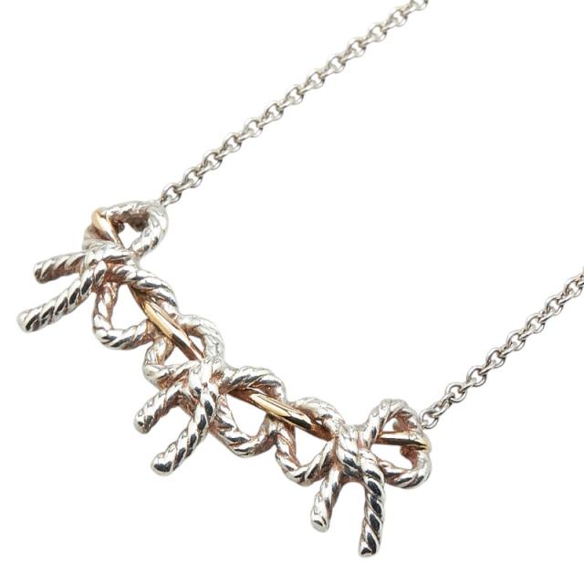 ティファニー SV925/750 トリプルリボン ネックレス