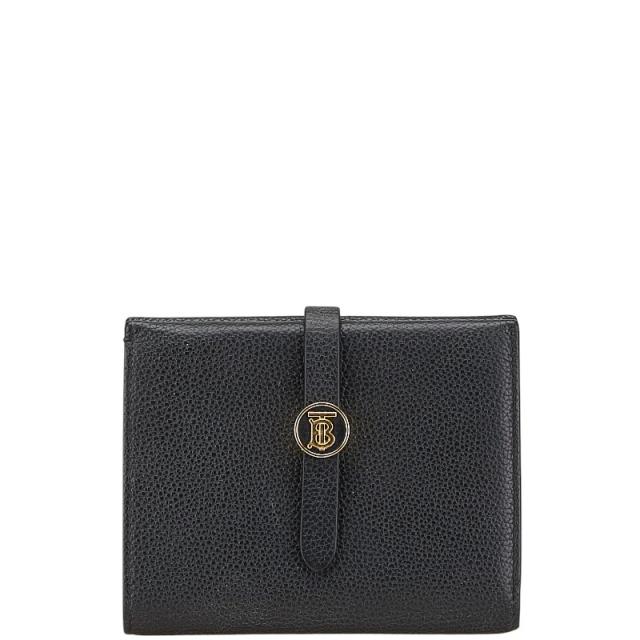 バーバリー 財布 レザー ブラック バーバリー TBロゴ 二つ折り