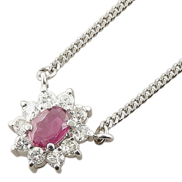 ルビー0.32ct ネックレス 新品 ルビー ダイヤモンド ネックレス 0.32ct Pt900