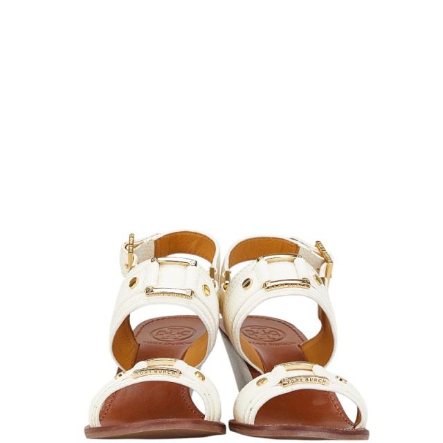 TORY BURCH ホワイトサンダル 7M トリーバーチ ウェッジサンダル サイズ:7M ホワイト ブラウン
