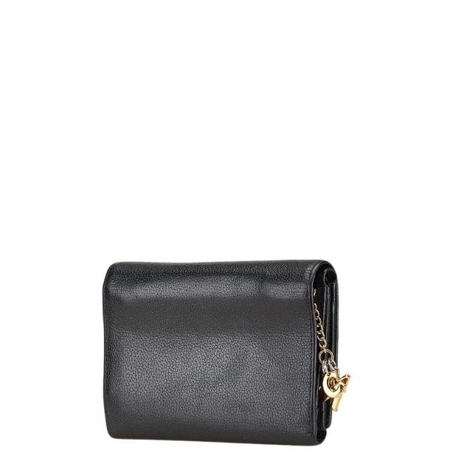 エム シー エム ロゴ金具 三つ折り財布 レザー レディース MCM 【228-95421】 エム シー エム ロゴ金具 三つ折り財布 ブラック レザー レディース