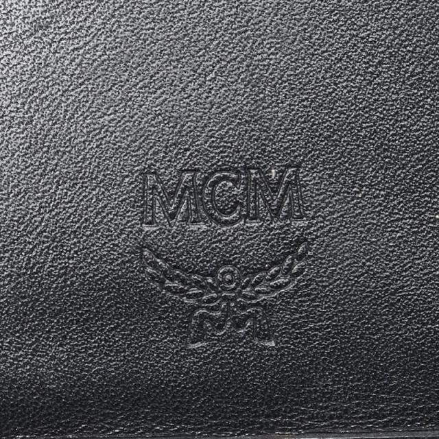 エム シー エム ロゴ金具 三つ折り財布 レザー レディース MCM 【228-95421】 エム シー エム ロゴ金具 三つ折り財布 ブラック レザー レディース