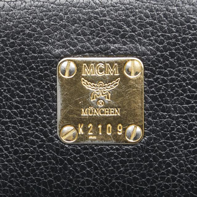 エム シー エム ロゴ金具 三つ折り財布 レザー レディース MCM 【228-95421】 エム シー エム ロゴ金具 三つ折り財布 ブラック レザー レディース