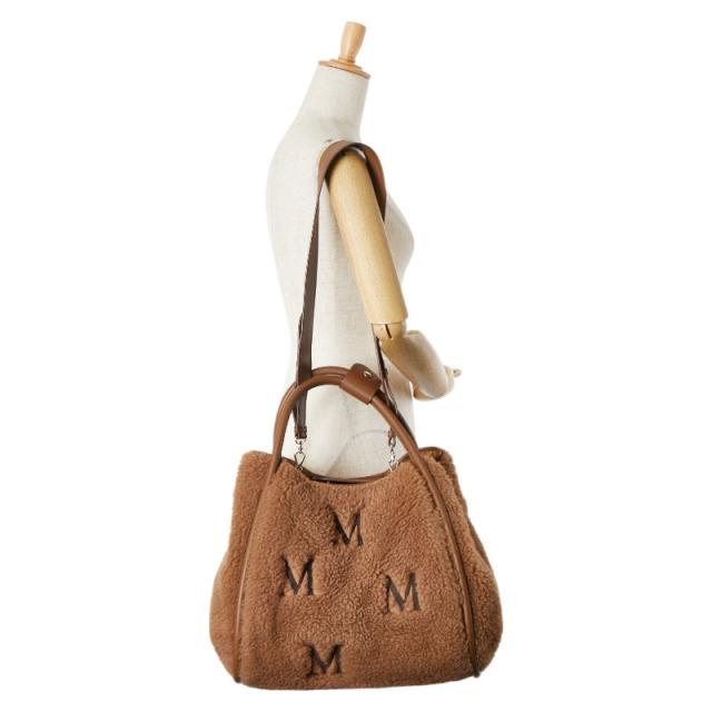 マックスマーラ マリン テディベア ショッピングバッグ ハンドバッグ ショルダーバッグ 2WAY ブラウン ファー レザー MAX MARA 【中古】_9