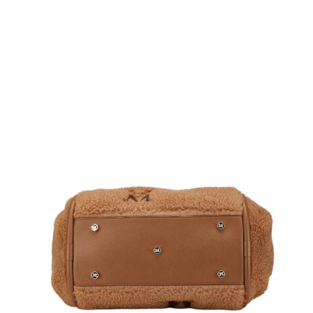 マックスマーラ マリン テディベア ショッピングバッグ ハンドバッグ ショルダーバッグ 2WAY ブラウン ファー レザー MAX MARA 【中古】_2