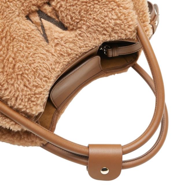 マックスマーラ マリン テディベア ショッピングバッグ ハンドバッグ ショルダーバッグ 2WAY ブラウン ファー レザー MAX MARA 【中古】_4