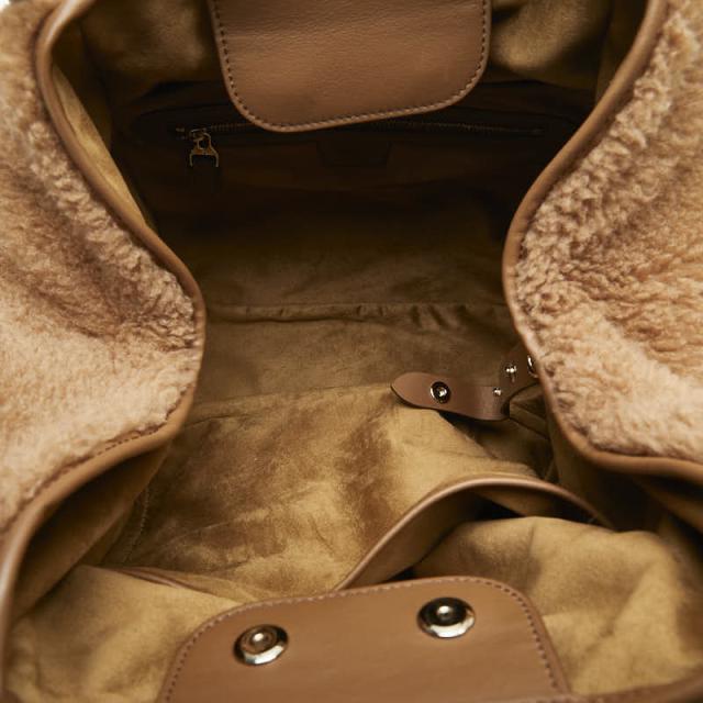 マックスマーラ マリン テディベア ショッピングバッグ ハンドバッグ ショルダーバッグ 2WAY ブラウン ファー レザー MAX MARA 【中古】_5