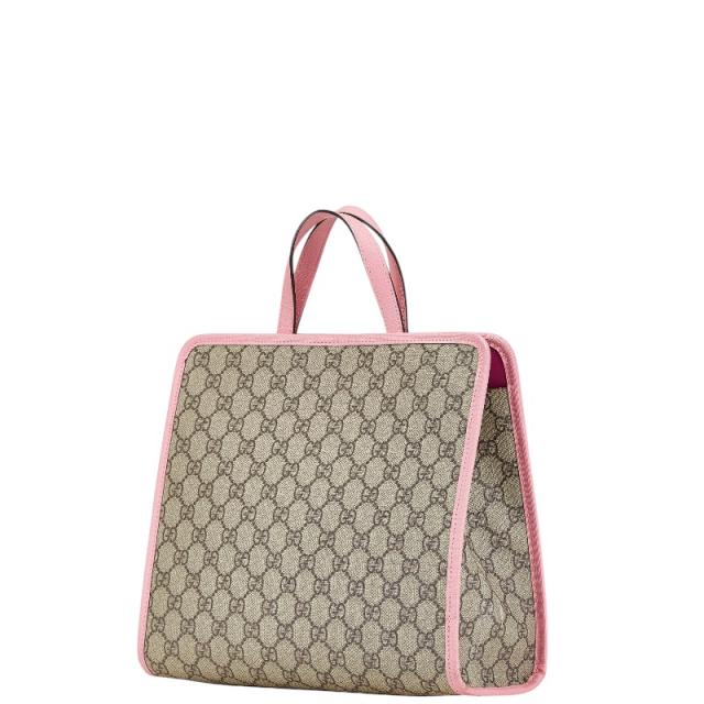 グッチ チルドレンズ GGスプリーム 3Dストロベリー トートバッグ ハンドバッグ 630589 ベージュ ピンク マルチカラー PVC GUCCI 【中古】 トートバッグ