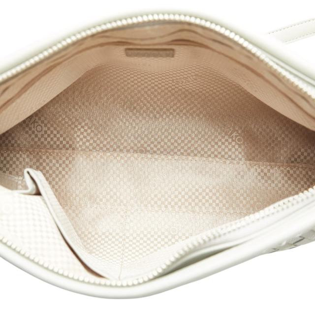 ワコー 編み込み チェーン ハンドバッグ ショルダーバッグ 2WAY グレー