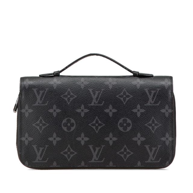 ルイ ヴィトン モノグラム エクリプス ジッピー XL ラウンドファスナー 長財布 M61698 ブラック PVC レザー LOUIS VUITTON 【中古】