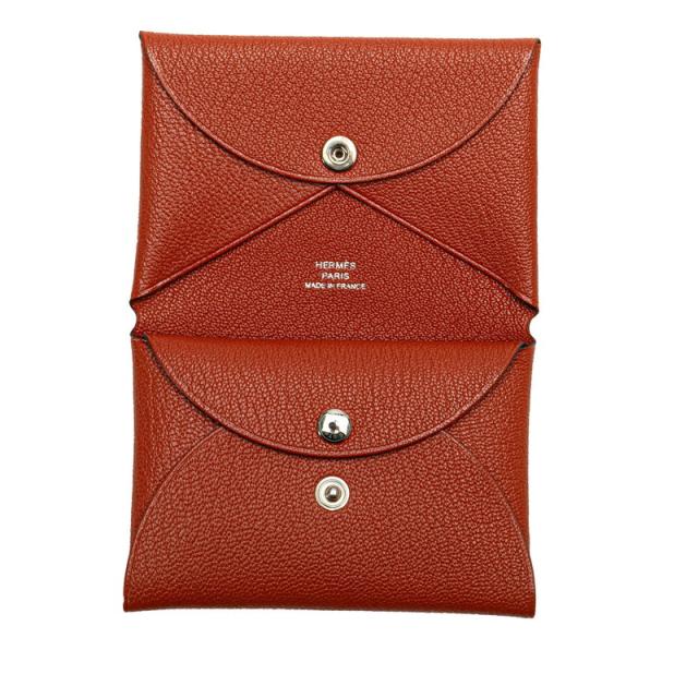 HERMES エルメス カルヴィ カードケース - シェーブル エトゥープ