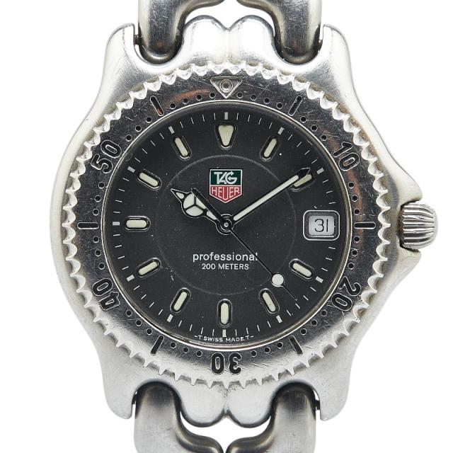 タグホイヤー セル プロフェッショナル20 腕時計 WG1113-0 クオーツ ブラック文字盤 ステンレススチール メンズ TAG HEUER 【中古】